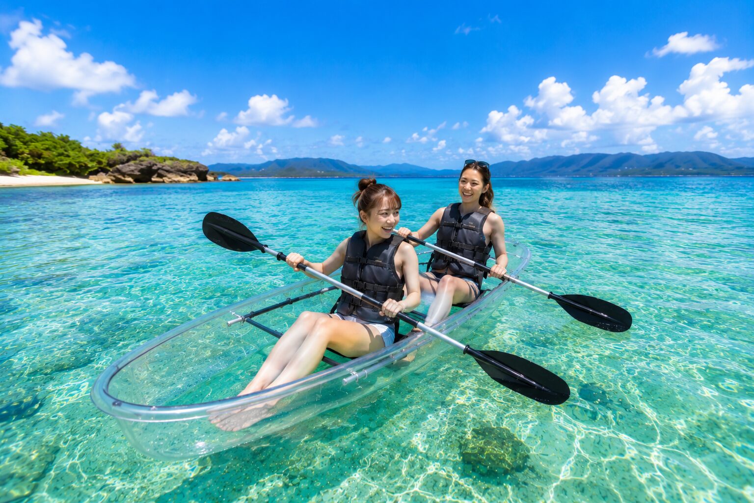 女2人旅で映え満載！石垣島クリアカヌー｜海上から楽しむ写真映えアクティビティ